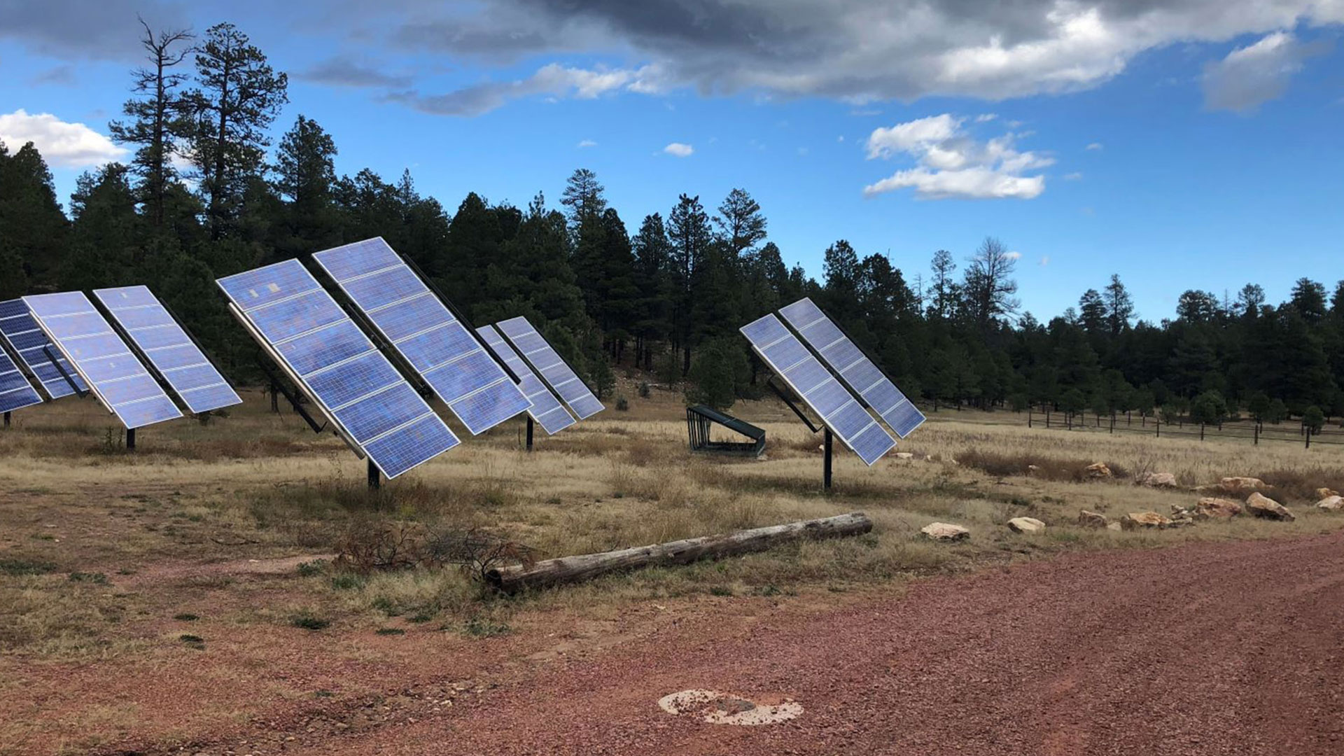 Solar array in field